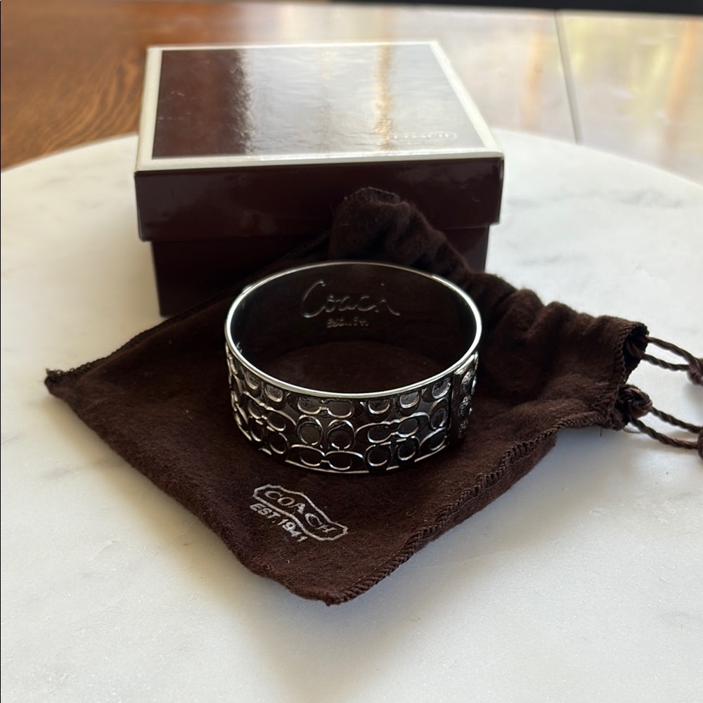 Coach Silver Bangle Bracelet